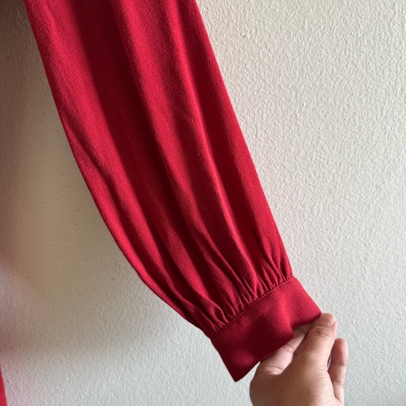 IRO Broken Open Back Relax Long Sleeve Red Mini Dress size 36/US 4 - Picture 9 of 16